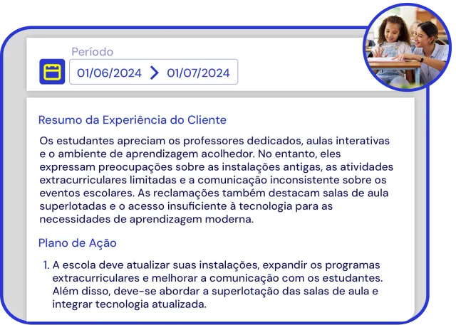 Tela da Yellow Tokens com um plano de ação criado a partir do feedback dos alunos